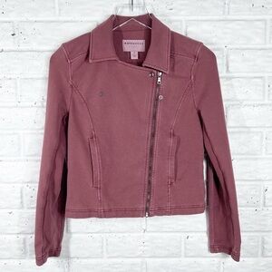 MARRAKECK Parkway Cotton Blend Moto Jacket | dusty rose